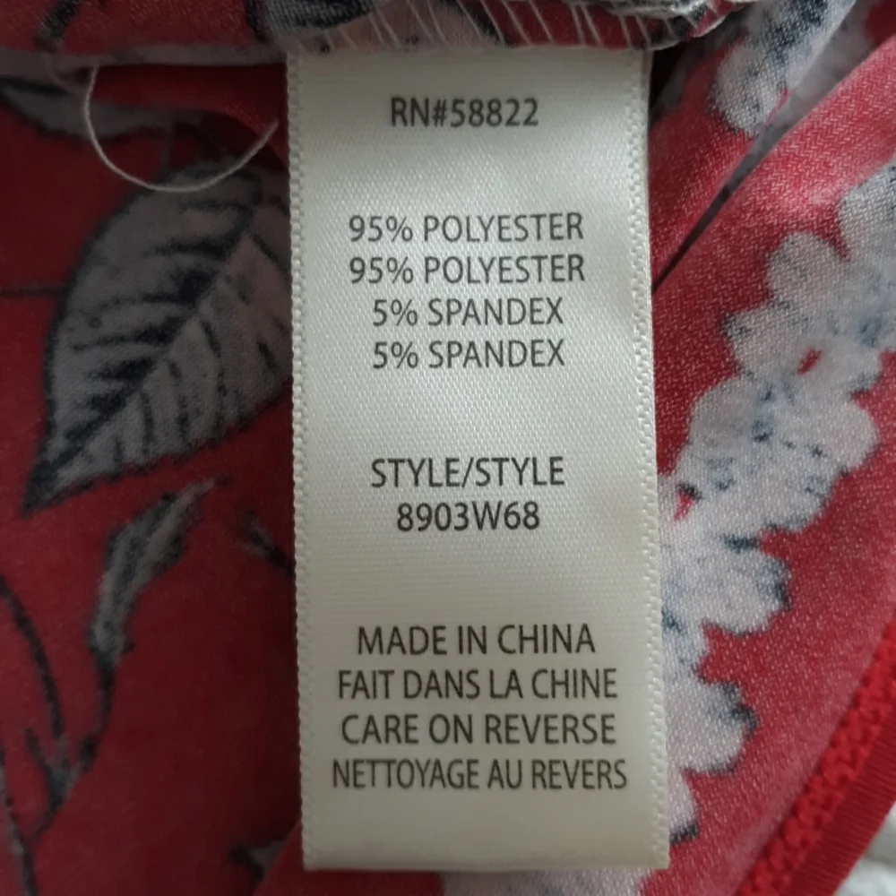 New Max Studio Size Small Red Floral Sleeveless Faux Wrap V-Neck Dress - Picture 13 of 16